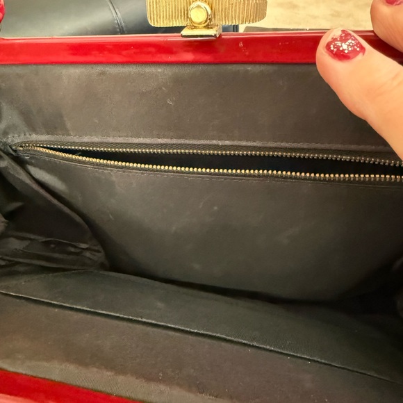 Vintage Red Patent Leather Handbag 10.5 X 13.5 - Picture 13 of 17